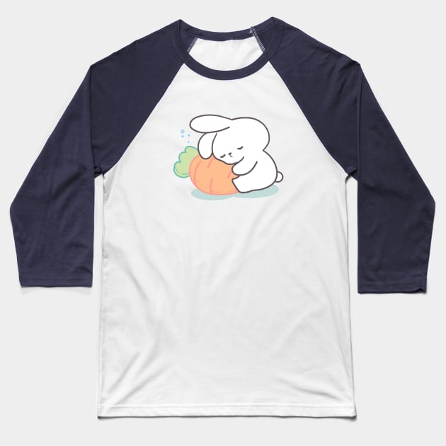 Cute Bunny, sleeping rabbit, sleepy bunny Baseball T-Shirt by LoppiTokki